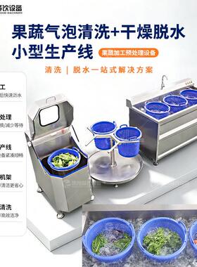 凤翔 厂家直销机超声波果蔬清洗脱水净菜加工生产线生菜气泡清洗