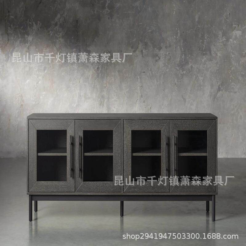 北欧简约家具轻奢复古实木橡木电视柜客厅法式收纳柜储物餐边柜