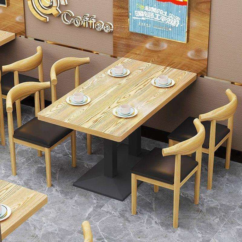 加厚快餐桌椅组合小吃面馆饭店一整套烧烤奶茶甜品桌椅