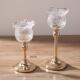 北欧轻奢金属水晶玻璃蜡烛台高脚欧式 饰家居摆件 浪漫烛光晚餐桌装