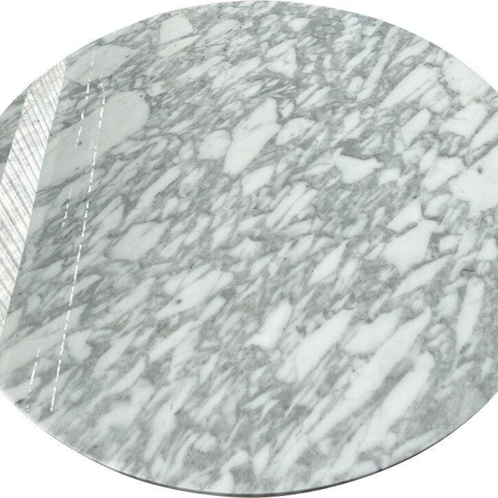 石头桌面中花白桌面大理石桌面卡拉拉白桌圆桌石材桌面库存微瑕疵