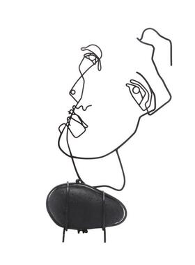 现代约式轻ZPP奢黑色抽象人物摆欧件软样板房售楼处书简房客厅装