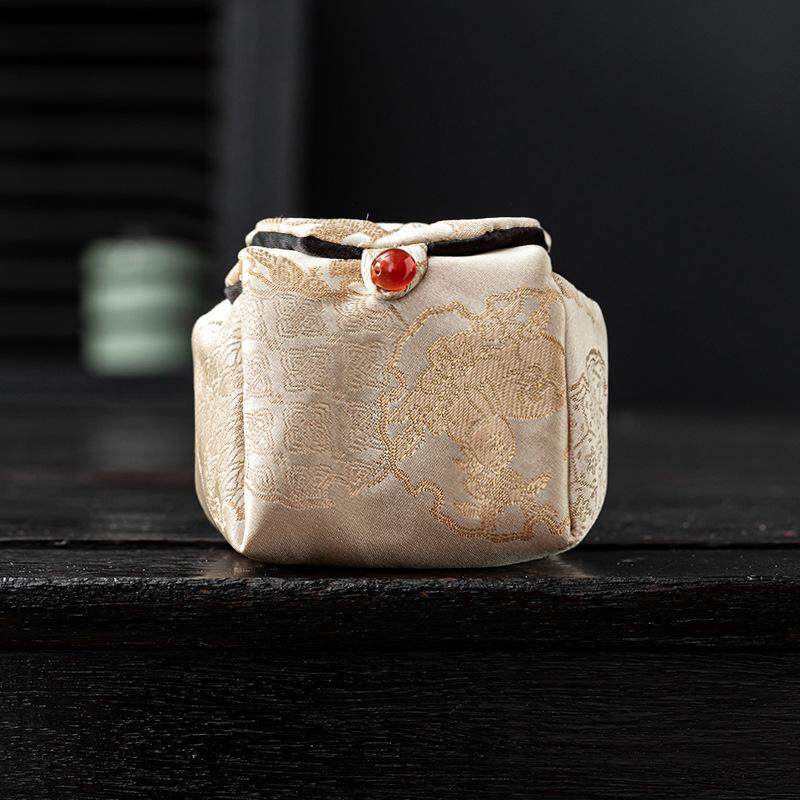 高档加厚茶杯主人杯收纳布袋子手提茶具便携包装袋珠宝首饰文玩包