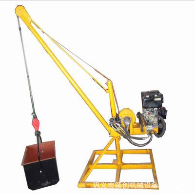 建筑工地国外无电汽油机起重机柴油提升机楼房吊运汽柴油小型吊机