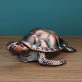 欧式 烟灰缸创意复古档金属防摔多功能实用茶几乌龟造型带盖摆件