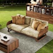 宋式 高端北美黑胡桃木禅意白蜡木沙发茶几组合定制客厅家具 新款