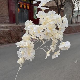 仿真堂吊顶雪绒花婚庆婚礼布置造GUT景花装 材酒店大吊顶饰堂假花
