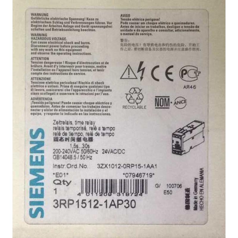 3RP1512-1AP30 200-240VAC 3RP1511-1AP30时间继电器