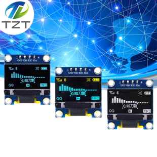 黄蓝双色12864液晶屏模块I2C IIC接口显示屏 蓝色 0.96寸OLED白色