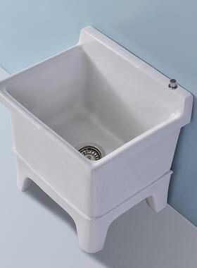 方形长拖把陶瓷拖把池洗宽拖布盆台控自动下水池阳台墩布池大号