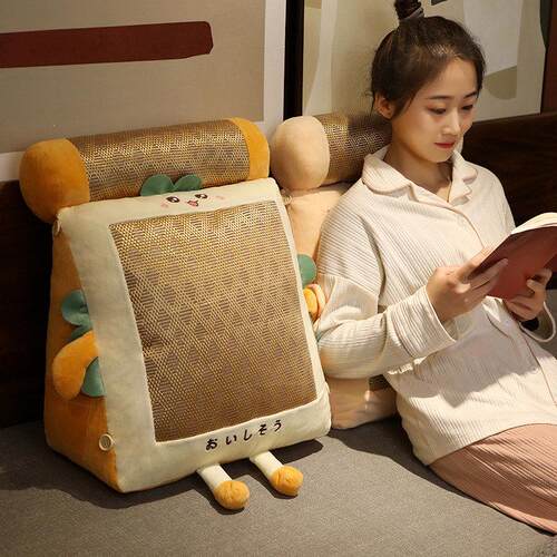 夏季藤席三角靠垫床头大靠背沙发飘窗护腰垫床上靠枕抱枕卧室枕头