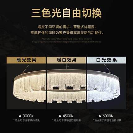 现代轻奢大气别墅覆式楼大吊灯圆环简约圈圈客厅灯一帘幽梦卧室灯