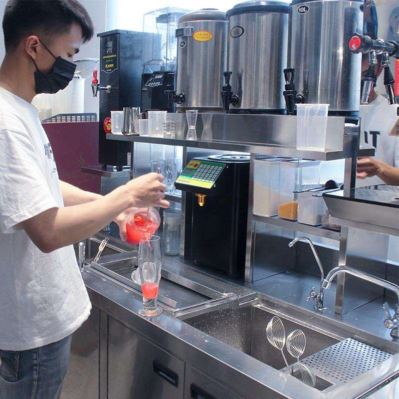 水吧台不锈钢工作台奶茶店全套设备1.5米1.8饮品台水吧台商用