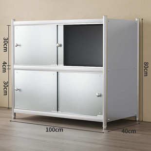 多层门带收纳架阳台置储物柜有门不锈钢厨房物^柜子落地y货架防晒