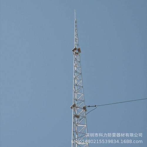 GFL系列钢结构接闪杆塔角钢圆钢三角四基避雷塔针接闪器15D501