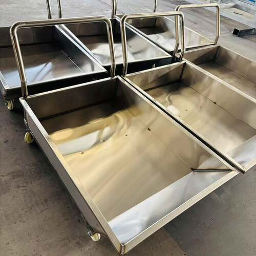 屠宰设备不锈钢推车加厚设计易清洗防生锈肉类/废料转运工具