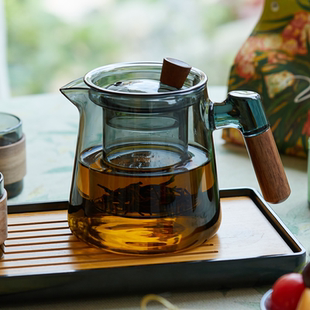 家用耐高温煮茶壶茶水分离办公室待客专用泡茶壶花茶 玻璃茶壶套装