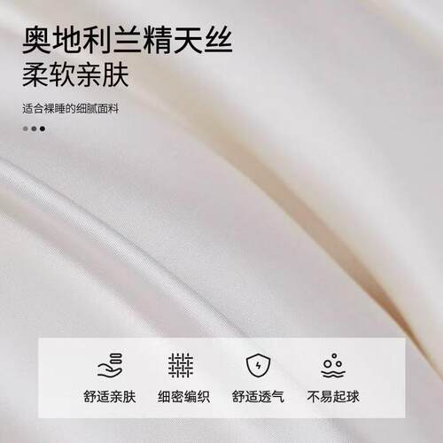 100支奥地利兰精天丝床上四件套法式风冰丝凉感数码印花被套床单4