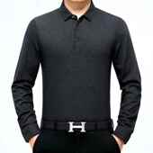 中年袖 男士 羊长恤绒色薄款 秋8080 纯体恤衫 冬新款 中年爸爸装