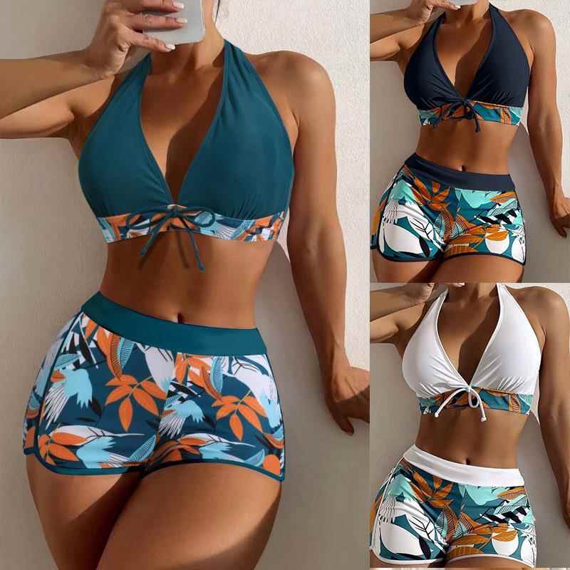 halter swimsuit two-piece bikini waist womens High-end