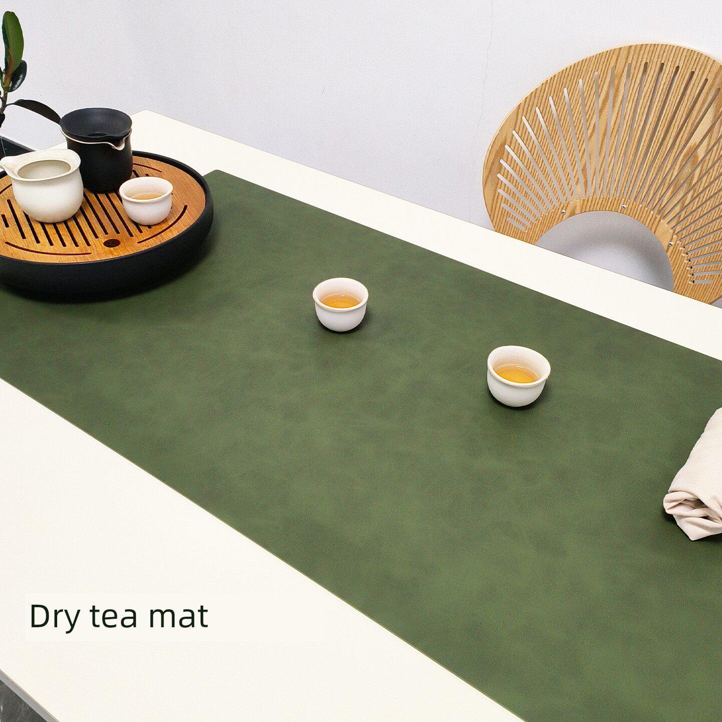 干泡茶席防水防油桌席复古茶垫皮革桌布桌垫中式禅意桌旗台布