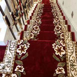 别墅欧式楼梯垫外贸出口楼梯自免地毯加厚踏步垫复古粘古典胶