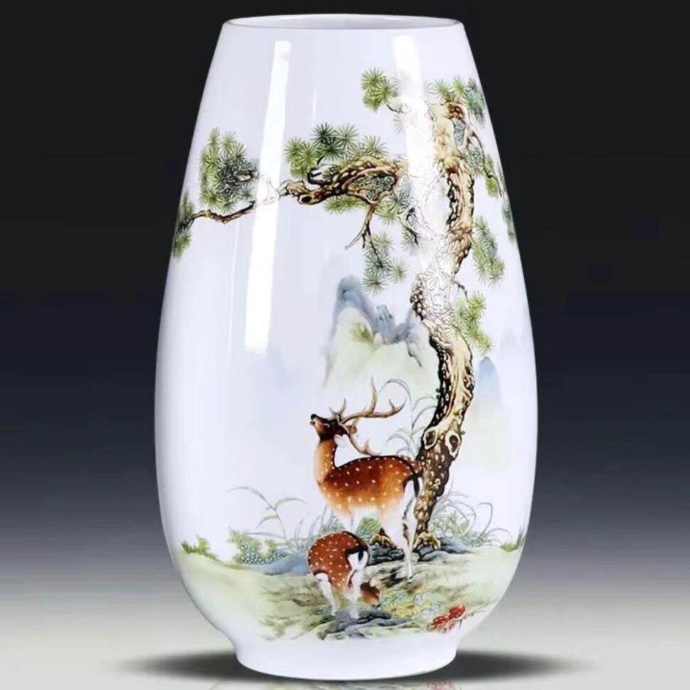 景德镇陶瓷器富贵竹花瓶酒柜客厅插花水培中式家居装饰品厂家直销