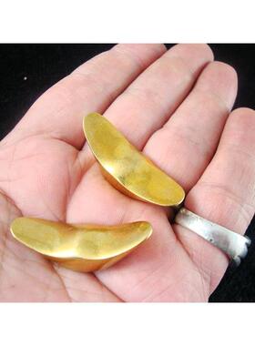 黄铜实心元宝小号摆件风水镇宅招财书房客厅玄关貔貅聚宝盆一对