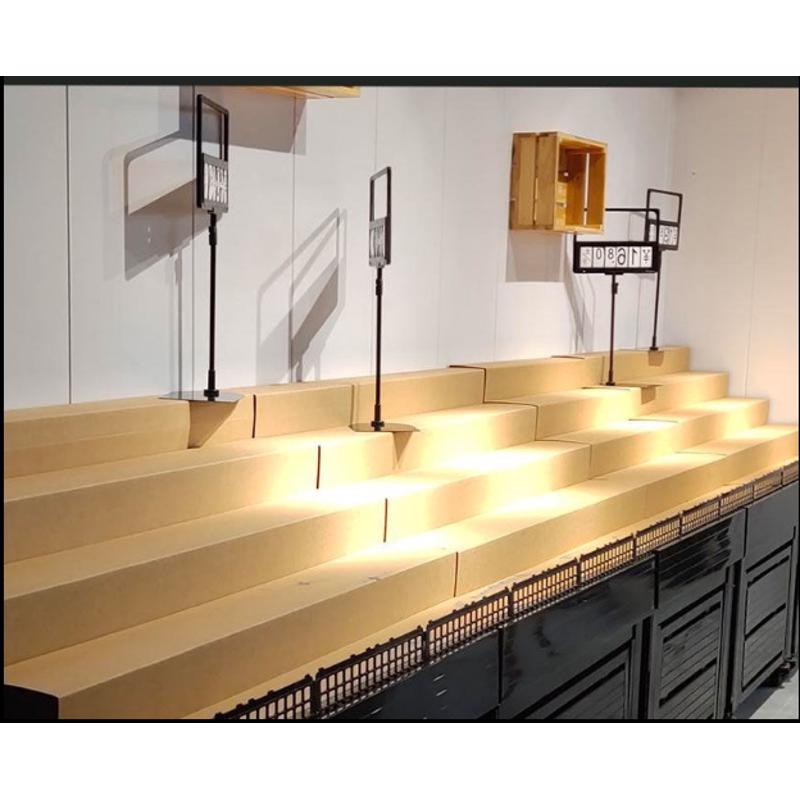 水果店纸板货架展示架中岛台阶梯形陈列架子生鲜超市水果蔬菜货架