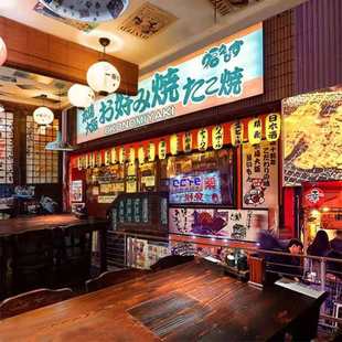 3d日式 饰壁纸日本夜街串烧店墙纸寿司店背景墙壁布 风料理店街景装