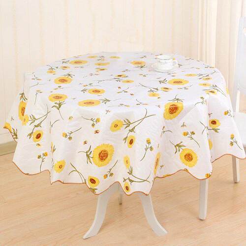 Round Table Cloth Plastic Waterproof Oilproof Table Cover