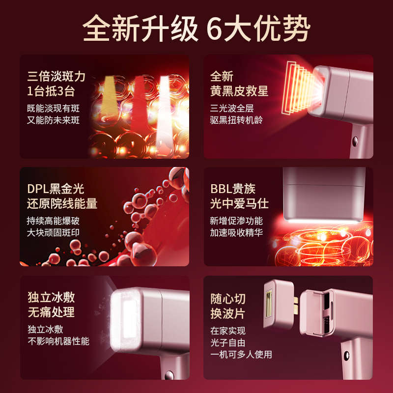 MLAY美呀黑金蛋白牛奶光嫩肤仪焕亮净透家用美容仪多功能可换头
