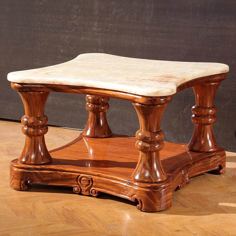 欧式新中式乌金木实木小茶几天然石高档客厅配套茶桌雕刻边角几