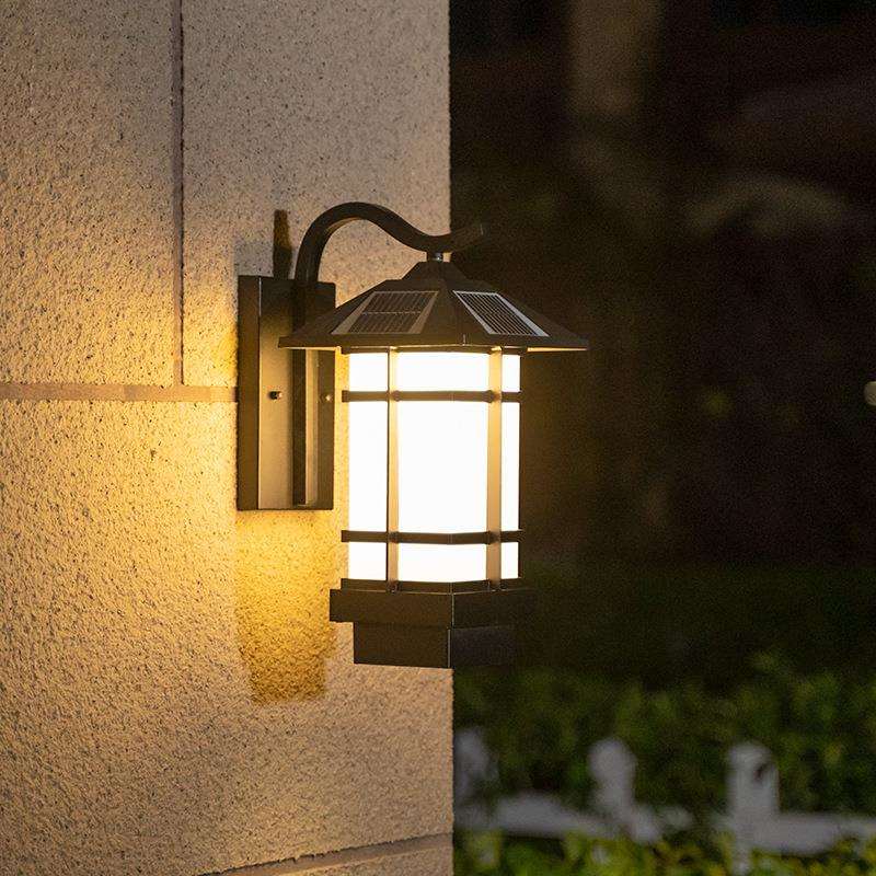 太格子壁灯阳能壁灯别户外防水欧式墅墙灯灯家用大门柱小区花园围