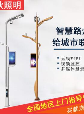 智慧路灯5g市政道路10米路灯杆多功能LED路灯自带WIFI充电桩