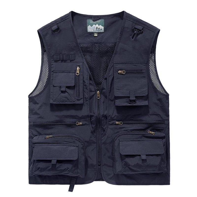 马甲背心定制印logo工作服工装男士多口袋宽松户外钓鱼摄影师背心图片
