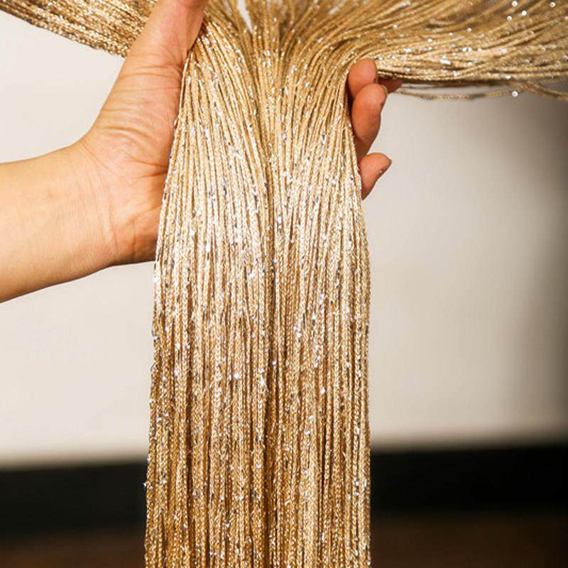 韩式银丝线帘婚礼婚庆加密流苏门帘家用客厅隔间帘玄关装饰帘子