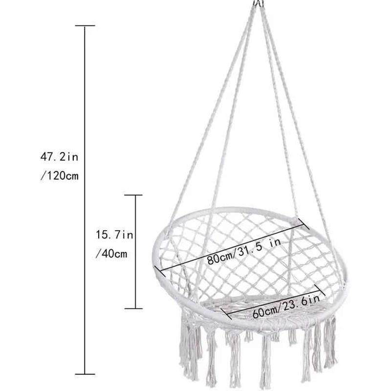 北欧风室内吊椅棉绳编织ins吊篮流苏秋千户外网红懒人床厂家直销