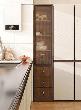 房储物柜餐边柜客厨厅纳柜夹楠KNT益靠墙边柜侧面抽拉柜收窄缝置