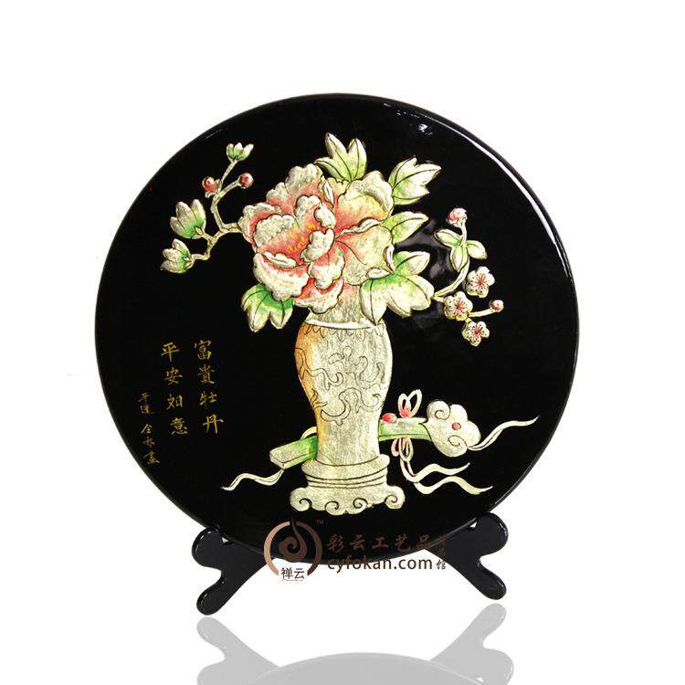 木质看盘手工艺装饰品摆件现代摆件观赏盘摆件送礼收藏品可