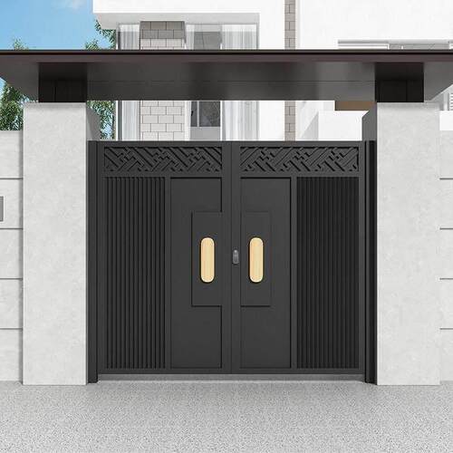 院子栅栏花园别墅门铝合金新中式庭院大门不锈钢农村自建房双开门