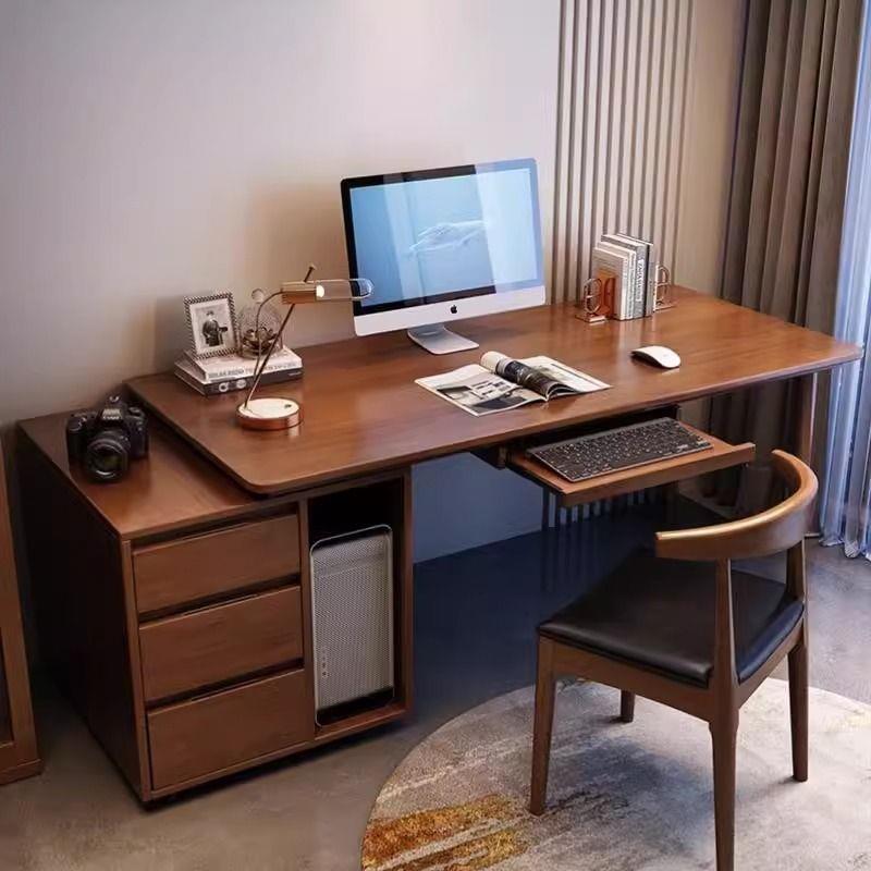 全木双人sxs586SS实书柜台一体现代台边柜式桌电脑桌书桌办公桌绢