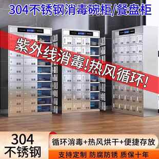 不锈钢碗柜食堂消毒餐具柜紫外线高温杀菌柜员工学校多门餐盘柜