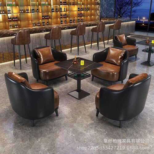酒吧卡座沙发咖啡店西餐厅桌子清吧音乐餐吧小酒馆餐桌椅组合商用
