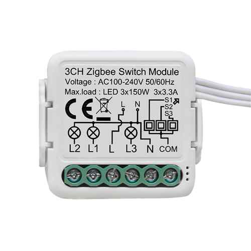 涂鸦智能通断器3路双控 TUYA Zigbee开关模组 APP控制 迷你改装件