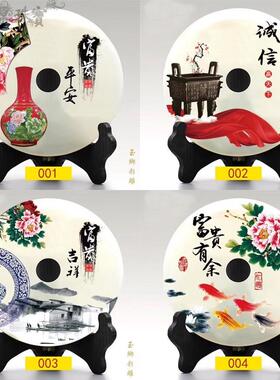 厂家直供天然阿富汗玉平安扣摆件百款彩绘图案和氏璧家居工艺礼品