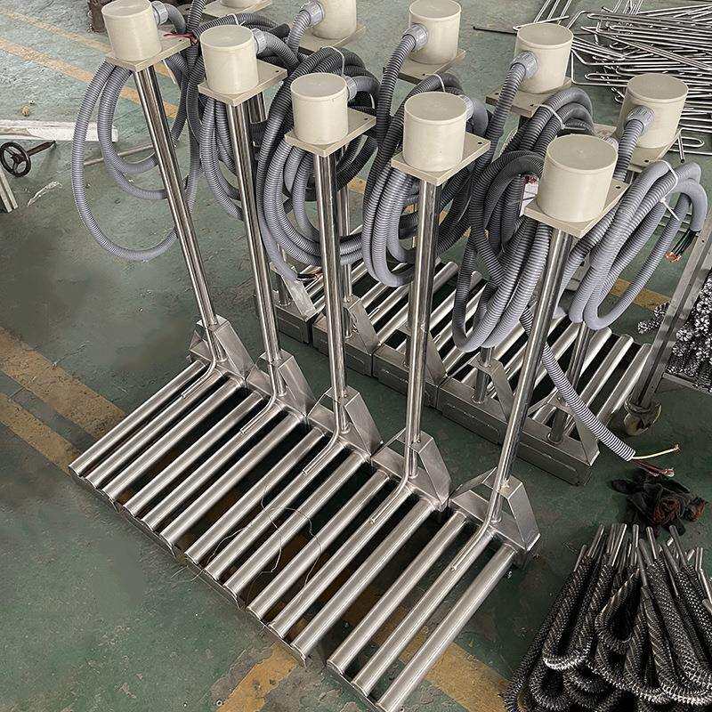 钛加热管三组并排L型钛发热管防干烧电热管酸性液体加热管可定 制