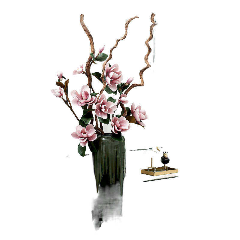 假花仿真花高档2023新款客厅新居布置装饰客厅摆件花玉兰入宅搬家