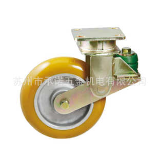 车厂6寸铝芯包聚氨酯PU减震轮定向减震脚轮重型防震弹簧脚轮