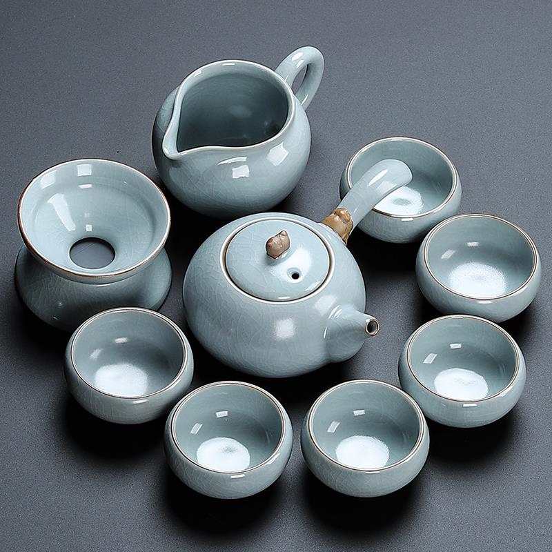 高档祥业餐汝窑茶具套家用高陶瓷套办公室组会客中式茶壶茶杯泡档图片